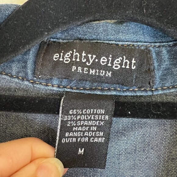 Denim‎ Chambray Knee Length Casual Button Front Dress Size Medium - Picture 5 of 8